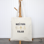 Load image into Gallery viewer, Organic Cotton Tote Bag - I Was Born To Travel