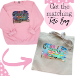 Load image into Gallery viewer, VINTAGE "GLAMPING" PINK CREWNECK SWEATSHIRT