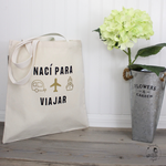 Load image into Gallery viewer, Organic Cotton Tote Bag - I Was Born To Travel