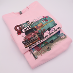 Load image into Gallery viewer, VINTAGE "GLAMPING" PINK CREWNECK SWEATSHIRT