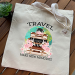Load image into Gallery viewer, Organic Cotton Tote Bag - TRAVEL-MAKE NEW MEMORIES