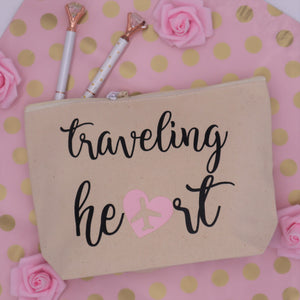 Travel Cosmetic Bag - Traveling Heart