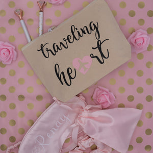 Travel Cosmetic Bag - Traveling Heart