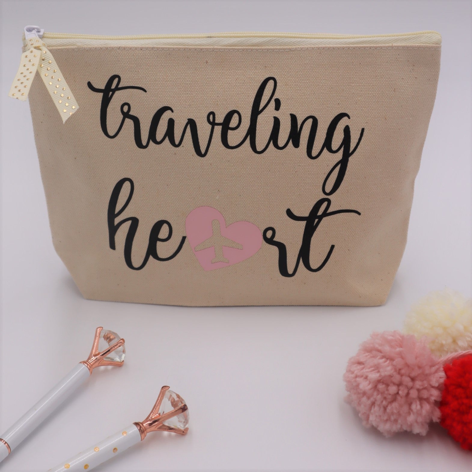 Travel Cosmetic Bag - Traveling Heart