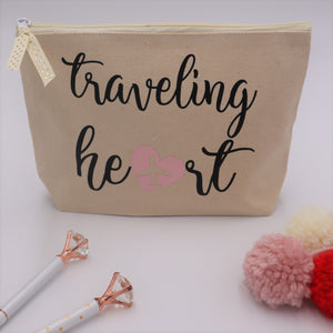 Travel Cosmetic Bag - Traveling Heart